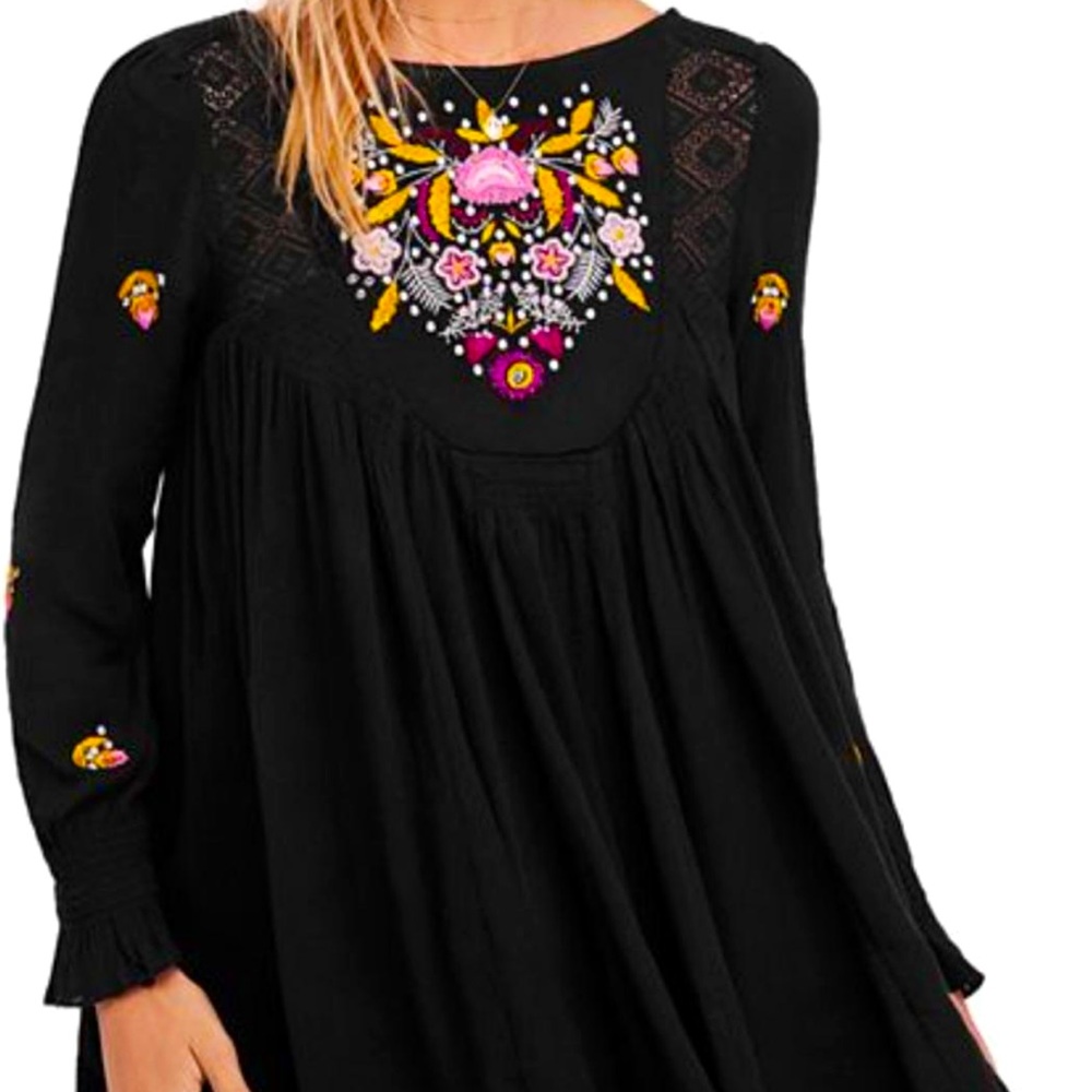 Free people embroidered midi dress